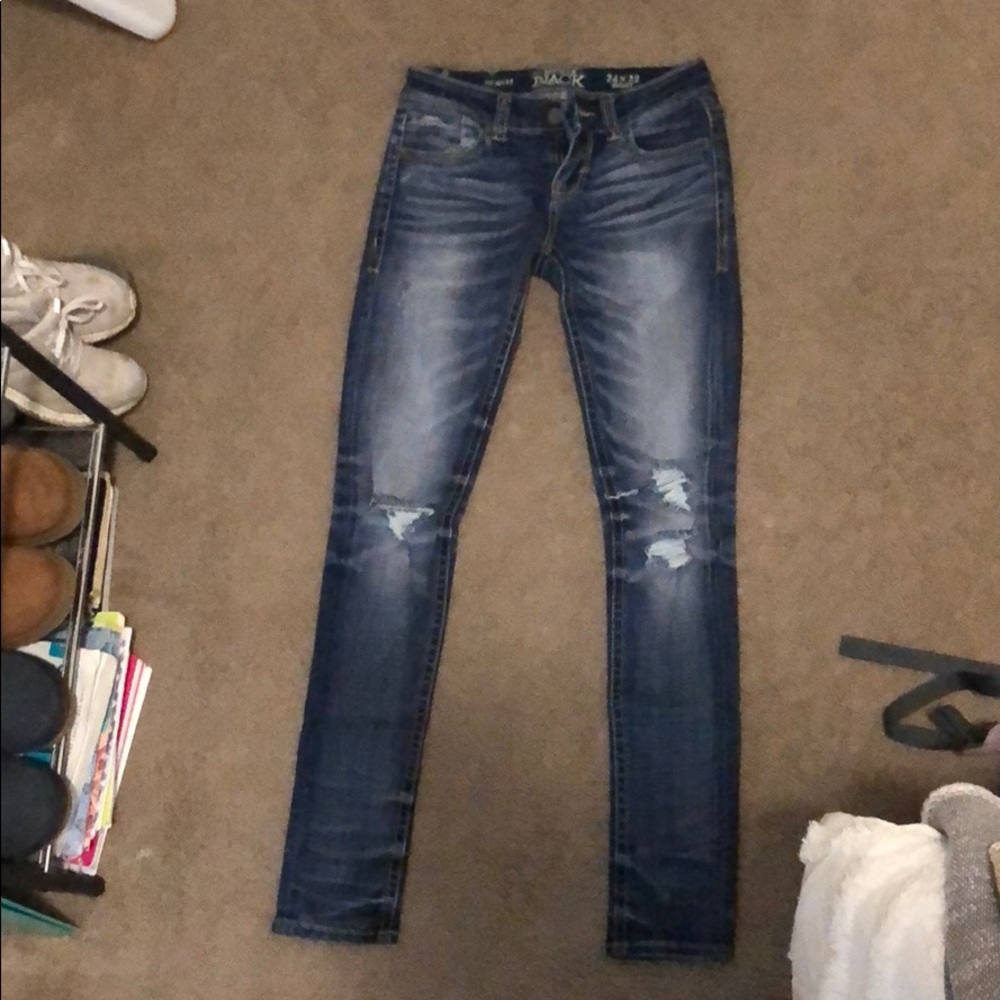 Buckle Black Skinny Jeans